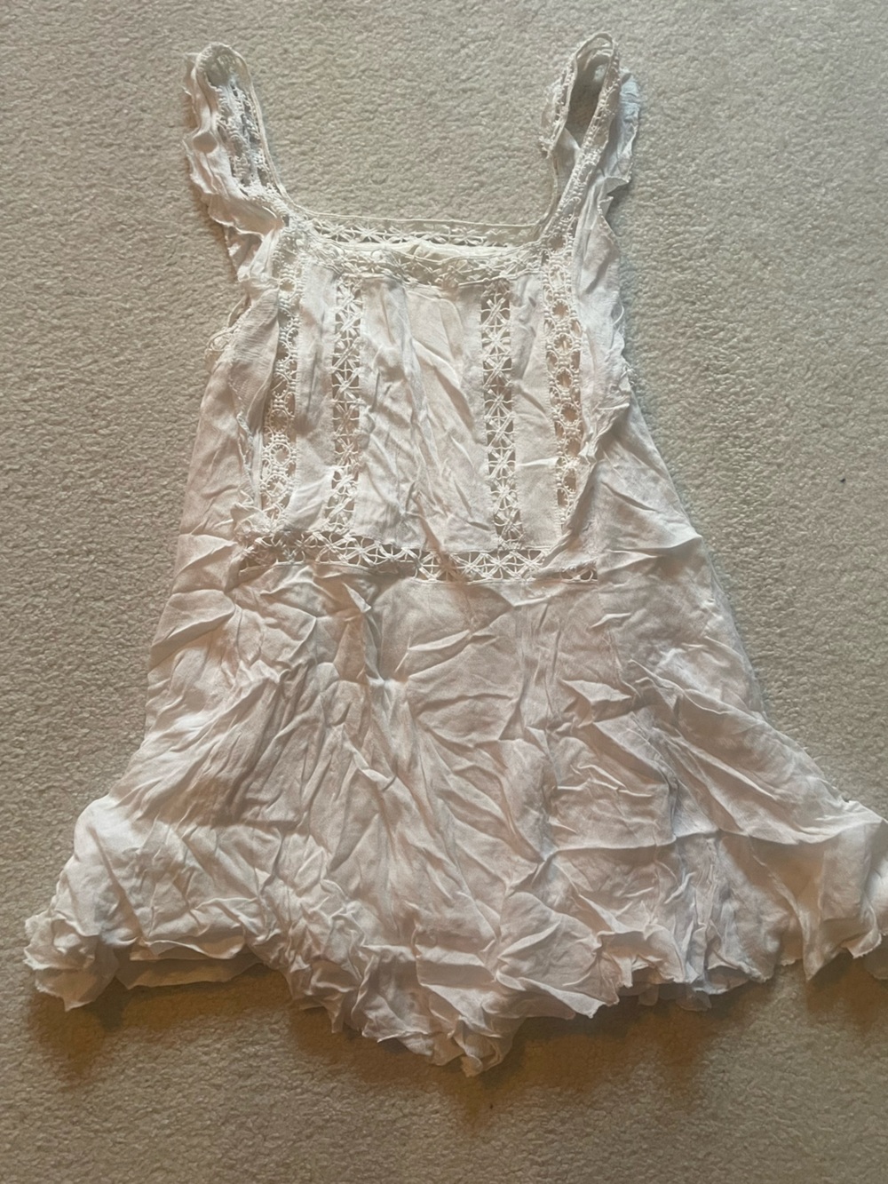 Free People White/Cream Crochet Mini Dress - Picture 2 of 3